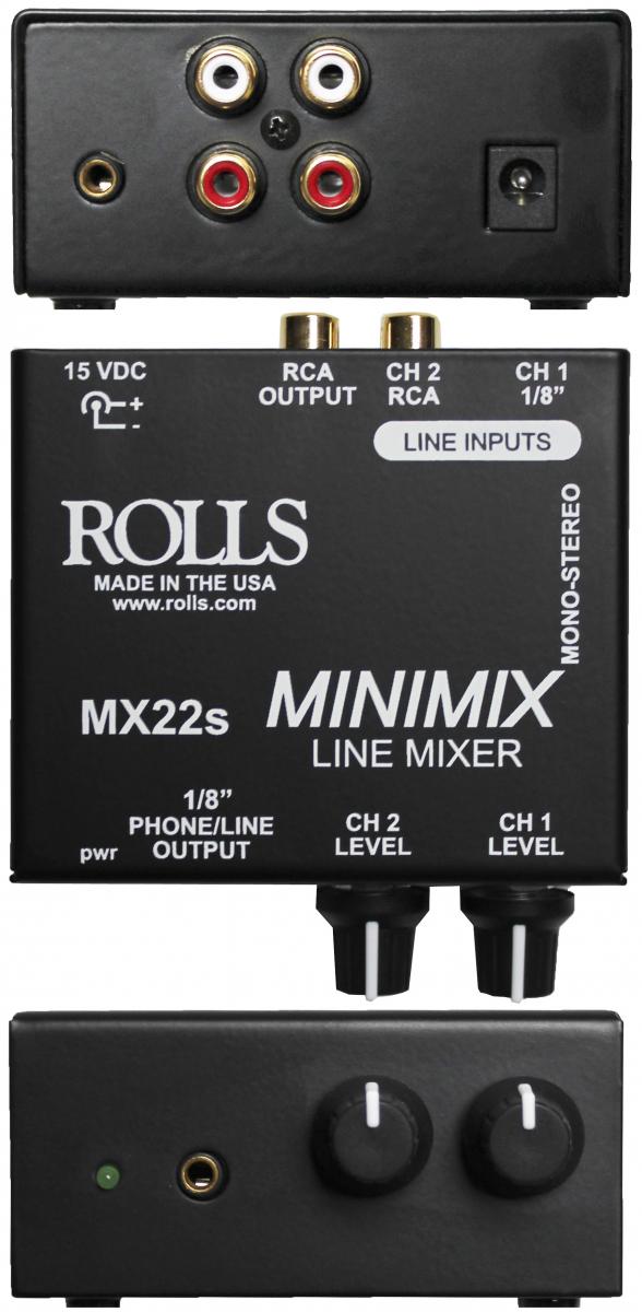 10 Rolls MX22s Mini Mix Line Mixer with Hosa 1/4 Phone TRS Headphone Extension Cable 